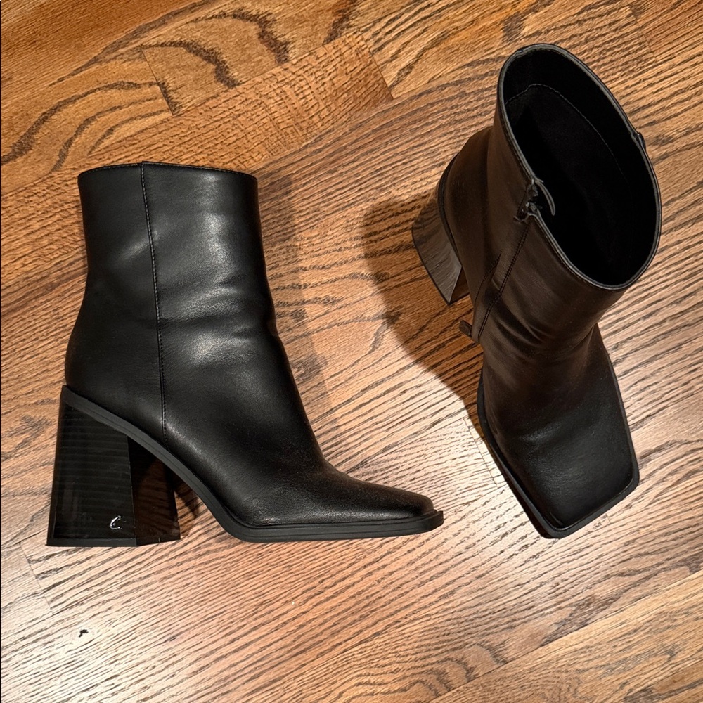 Chic Black Heeled Ankle Boots